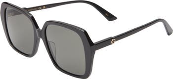 56mm Oversize Square Sunglasses