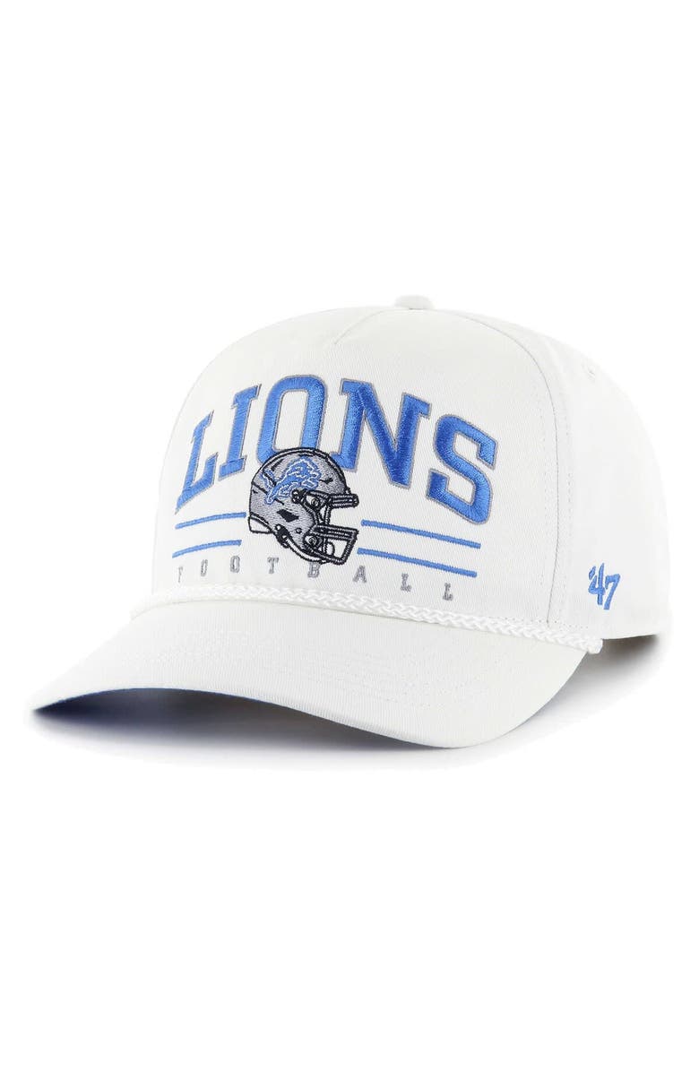 '47 Men's '47 White Detroit Lions Roscoe Hitch Adjustable Hat, Main, color,