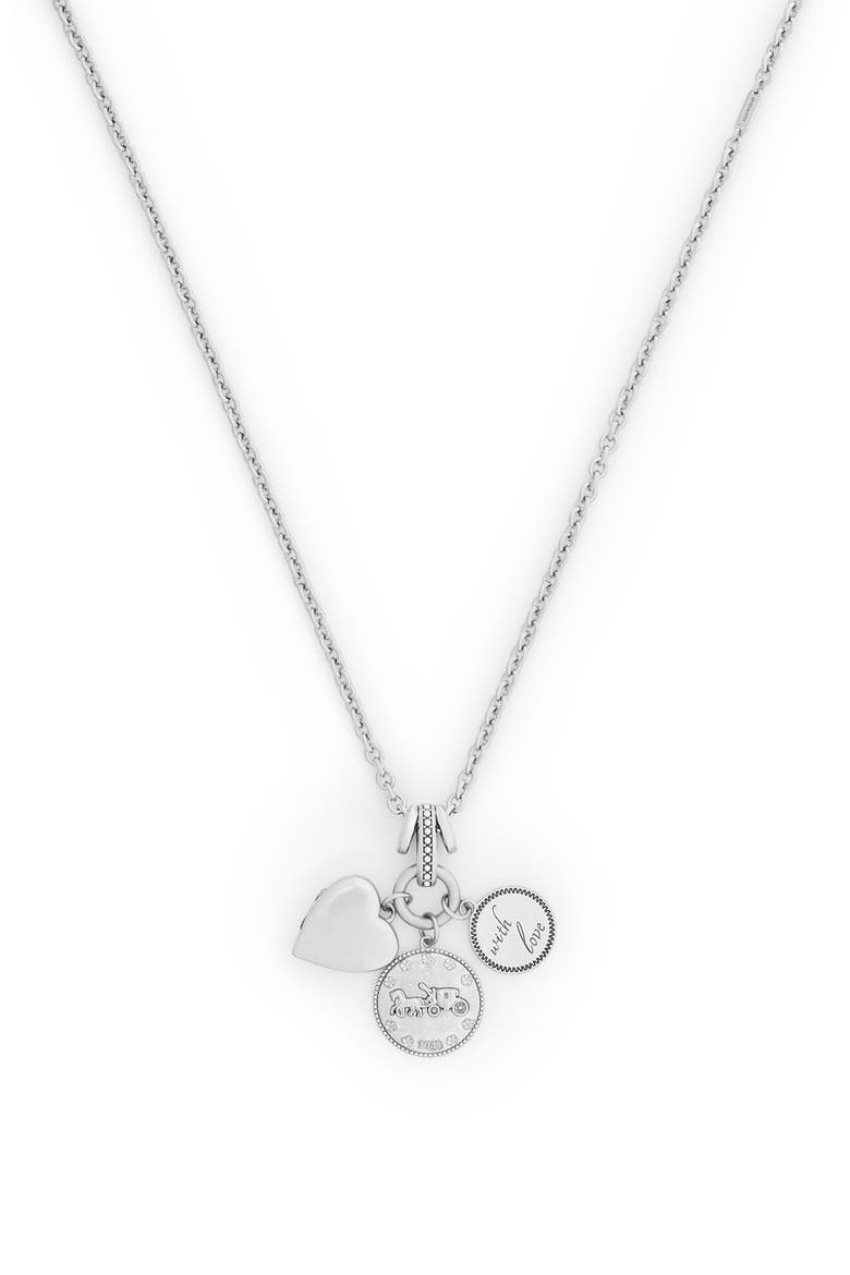 Heritage Multi Charm Pendant Necklace, Alternate, color, SILVER