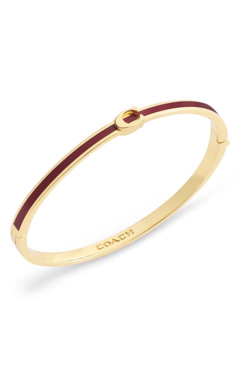 Sculpted C Enamel Boxed Hinge Bangle