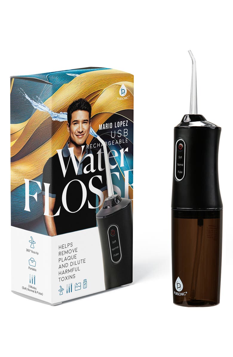 PURSONIC x Mario Lopez USB Rechargeable Water Flosser, Main, color, Black