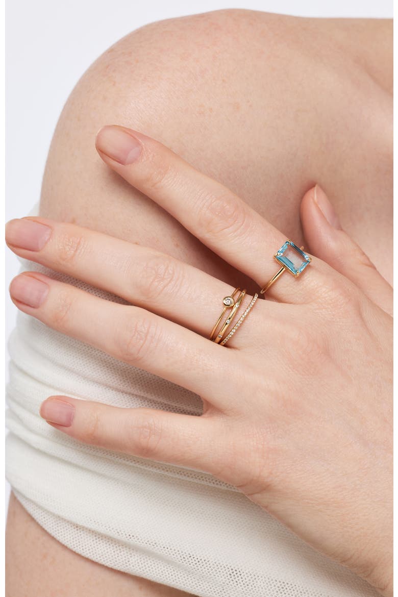 Solid Yellow Gold - Blue Topaz Spritz Ring, Alternate, color, Blue