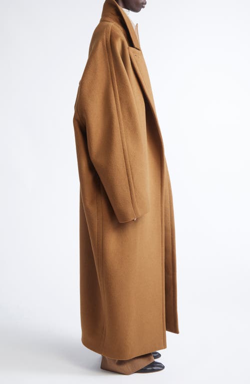 Fforme Yves Wool Blend Cocoon Coat In Brown