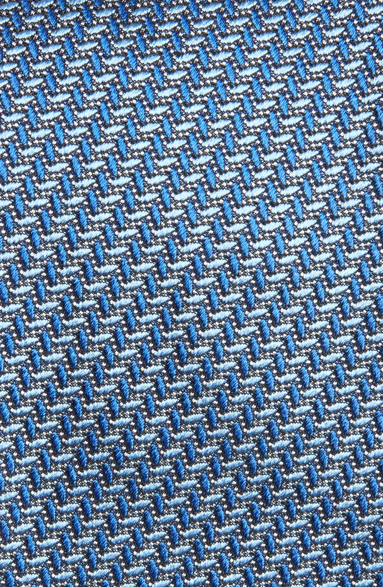 Brioni Geometric Jacquard Silk Tie, Alternate, color, 4149Navy/ Sky Blue