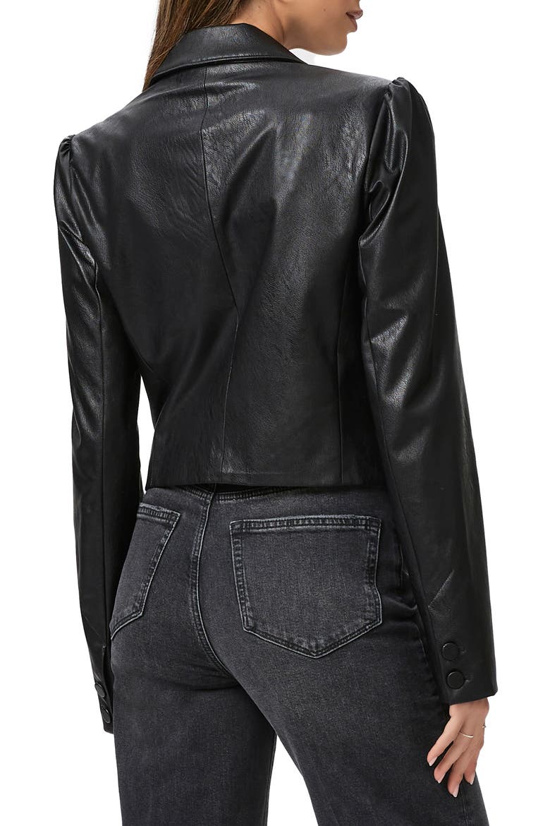 Argentina Faux Leather Blazer, Alternate, color, BLACK