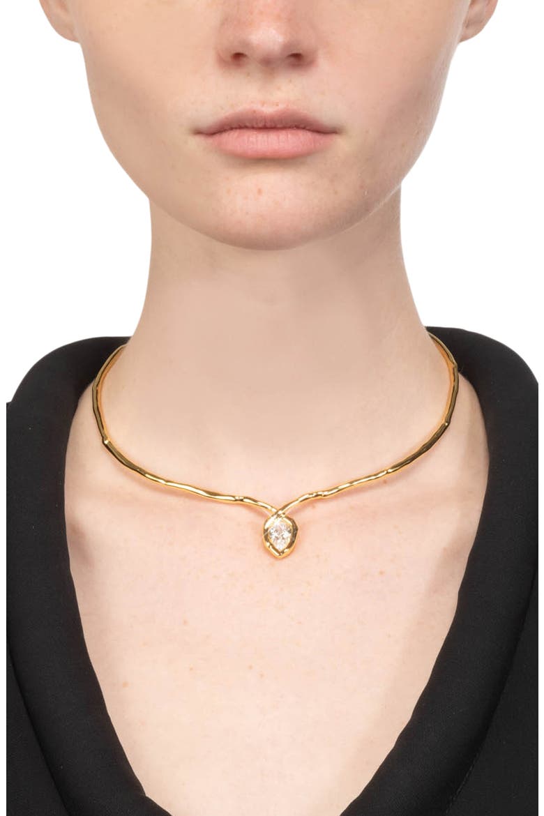 Asterales Floating Cubic Zirconia Collar Necklace, Alternate, color, STONES