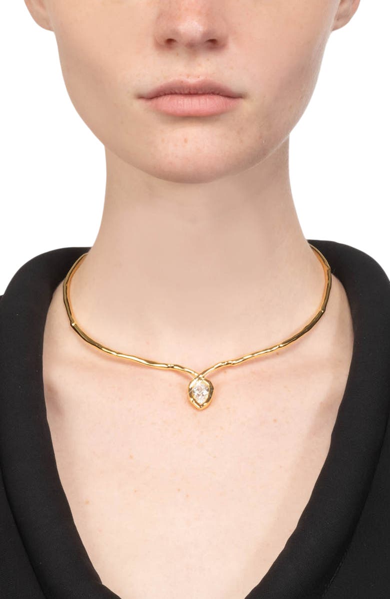Alexis Bittar Asterales Floating Cubic Zirconia Collar Necklace, Alternate, color, Stones