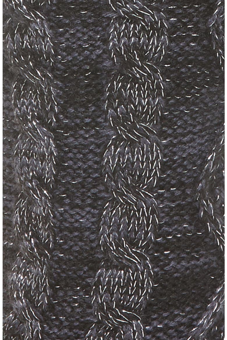 Pom Metallic Fleece Lined Crew Socks, Alternate, color, NIGHTFALL