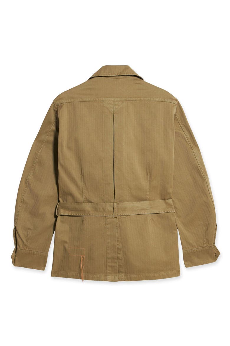 Clint Herringbone Cotton Sahariana Jacket, Alternate, color, OLIVE