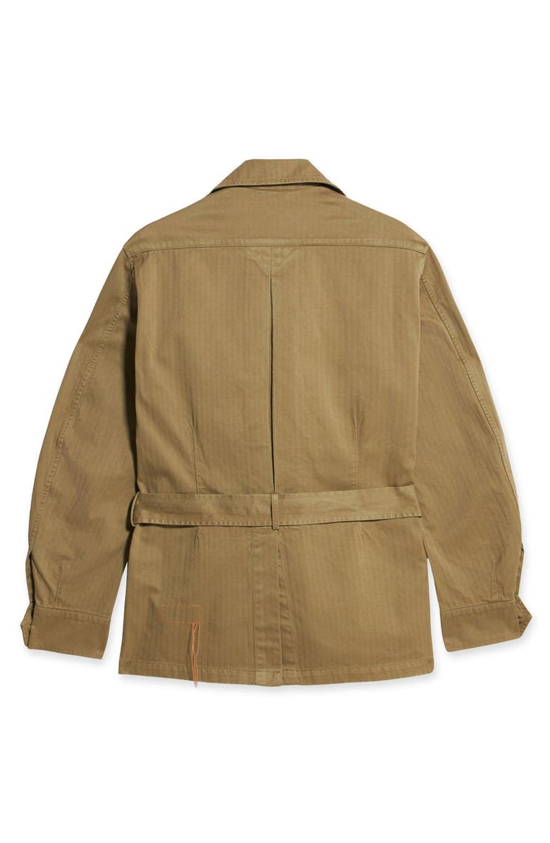 Fortela Clint Herringbone Cotton Sahariana Jacket, Alternate, color, Olive