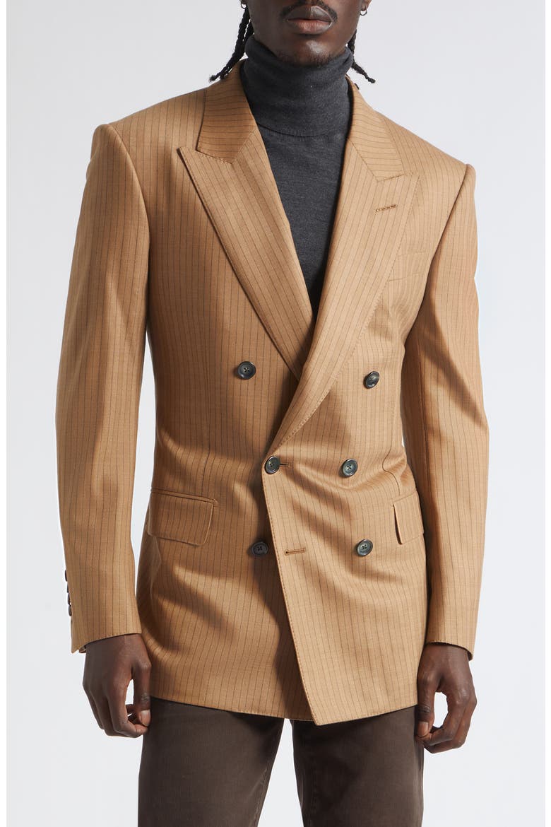 Subtle Saxony Herringbone Stripe Sportcoat, Main, color, EBF CAMEL