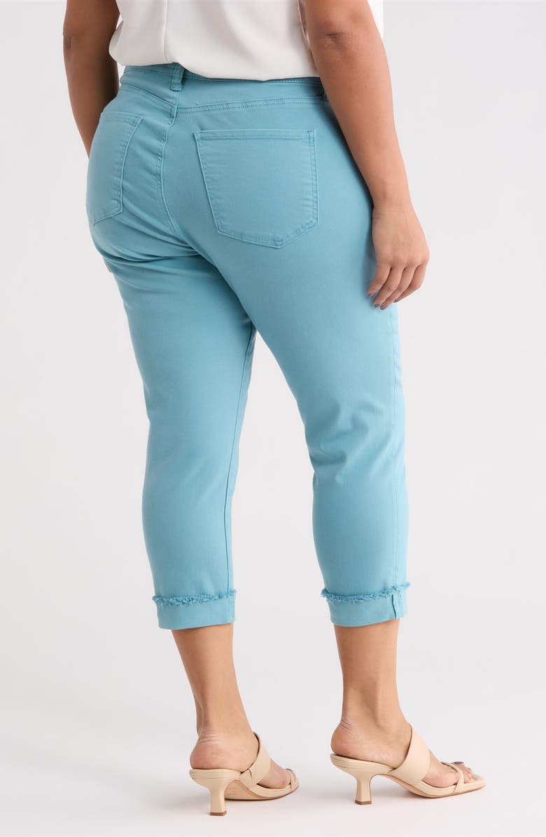 KUT from the Kloth Amy Frayed Crop Slim Straight Leg Jeans, Alternate, color, Cyan