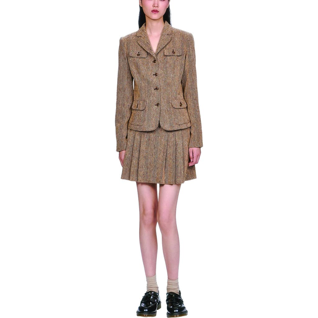 Anna Sui Herringbone Jacket In Gray