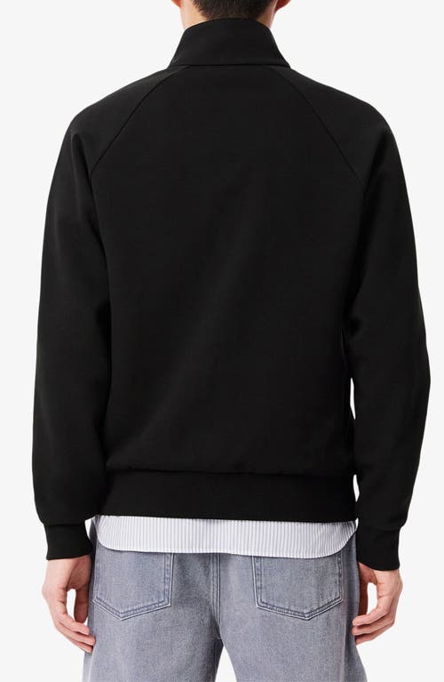 Lacoste Classic Fit Fleece Zip Sweatshirt In Black