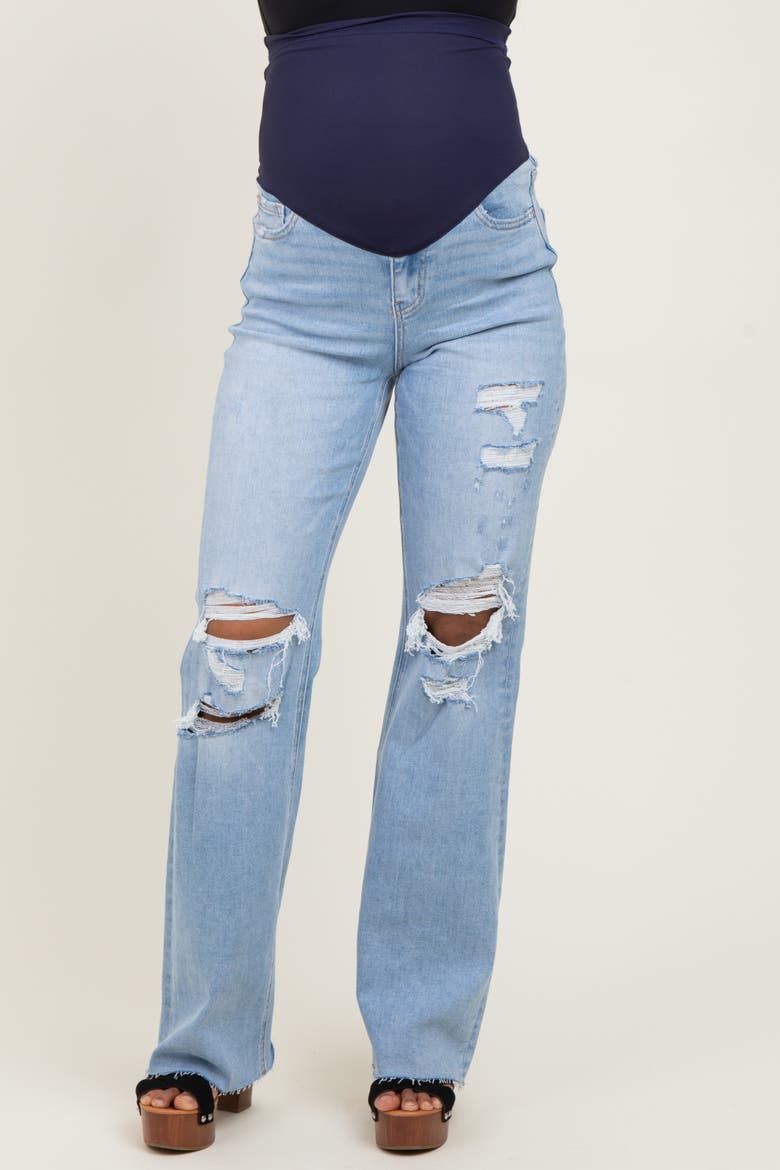 90'S Vintage Super High Rise Flare Maternity Jeans, Alternate, color, Light Blue