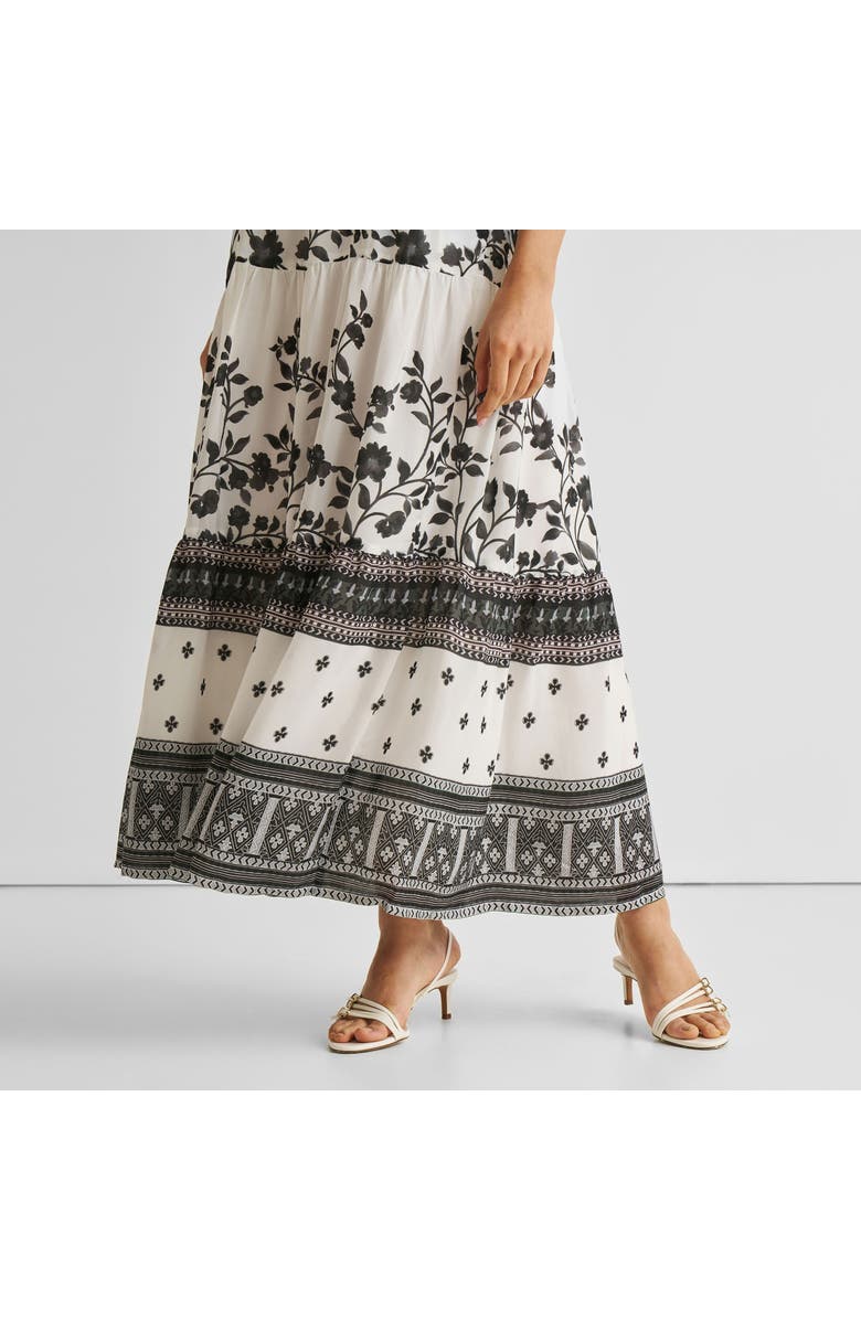 Reistor Strappy Tiered Maxi Dress, Alternate, color, Vines And Twirls Black