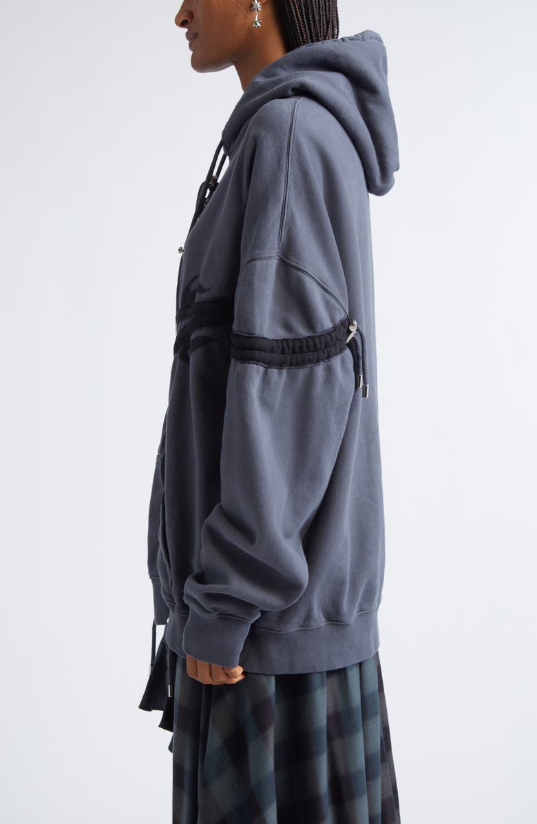 Collina Strada Star Tie Dye Cotton Fleece Hoodie, Alternate, color, Charcoal Flames