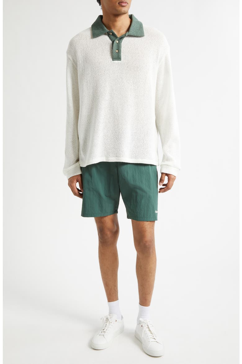 Chain Stitch Logo Tennis Shorts, Alternate, color, DARK GREEN