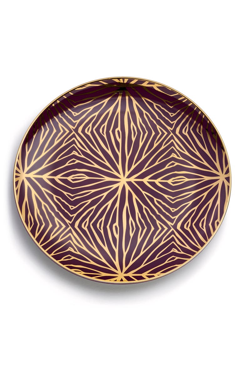 Set of 4 Assorted Talianna Ceramic Dessert Plates, Alternate, color, ASSORTED COLORS AND GOLD