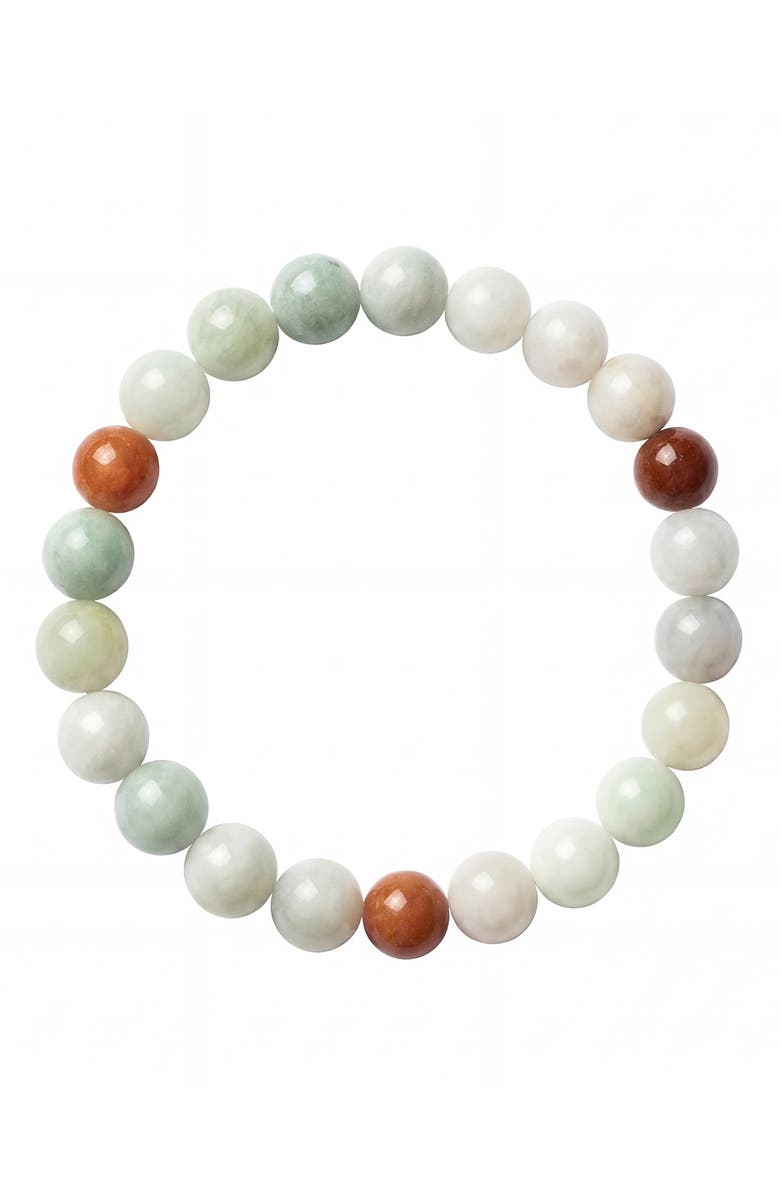 seree Pea Beaded jade bracelet, Main, color, Off White