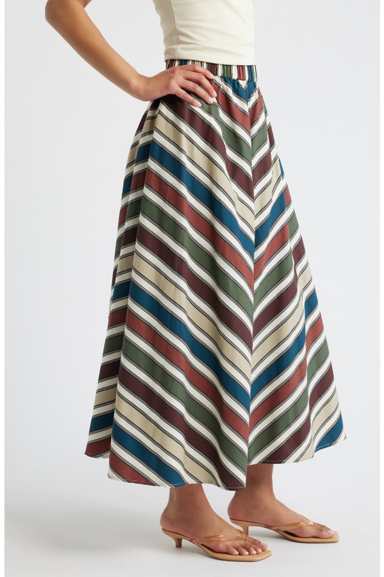 Stripe Cotton Skirt, Alternate, color, BLUE MULTI