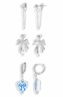 Pretty Bow Set of 3 Earrings