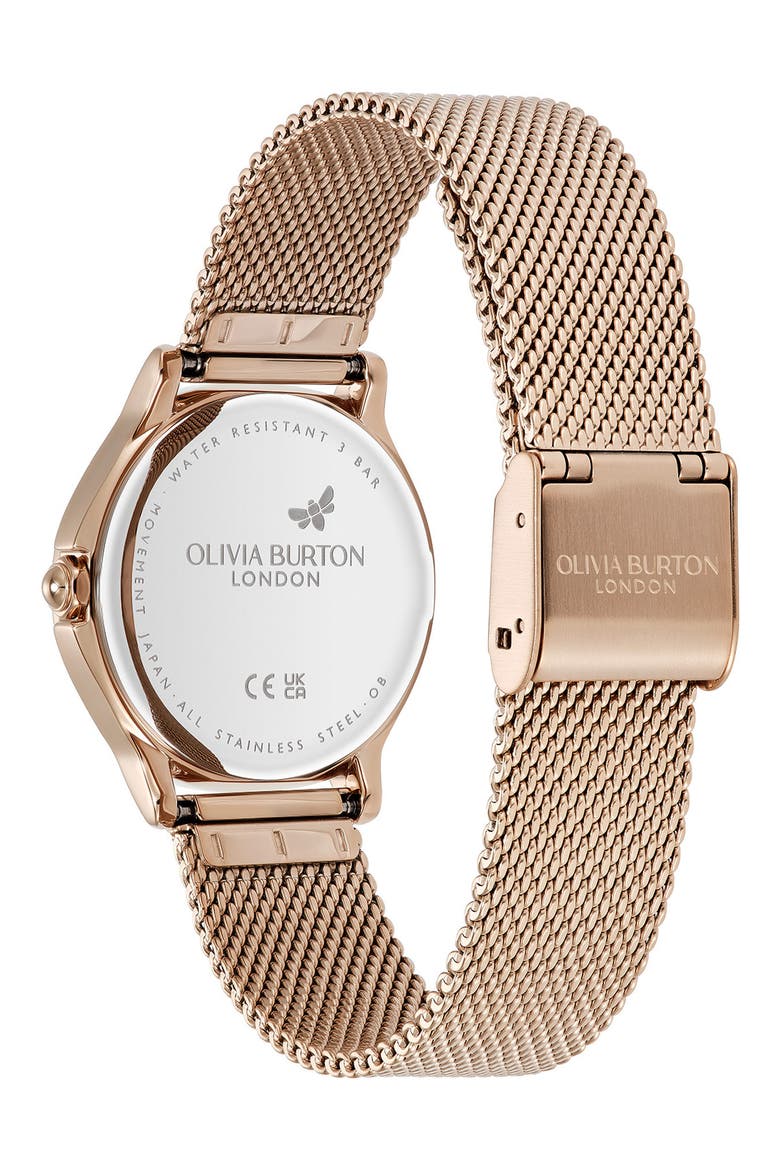 Classic Bee Mesh Strap Watch, 30mm, Alternate, color, PINK