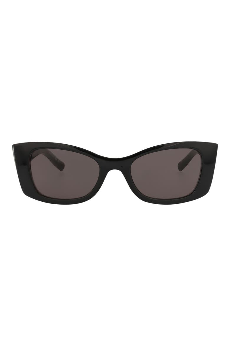 52mm Cat Eye Sunglasses, Main, color, BLACK BLACK BLACK