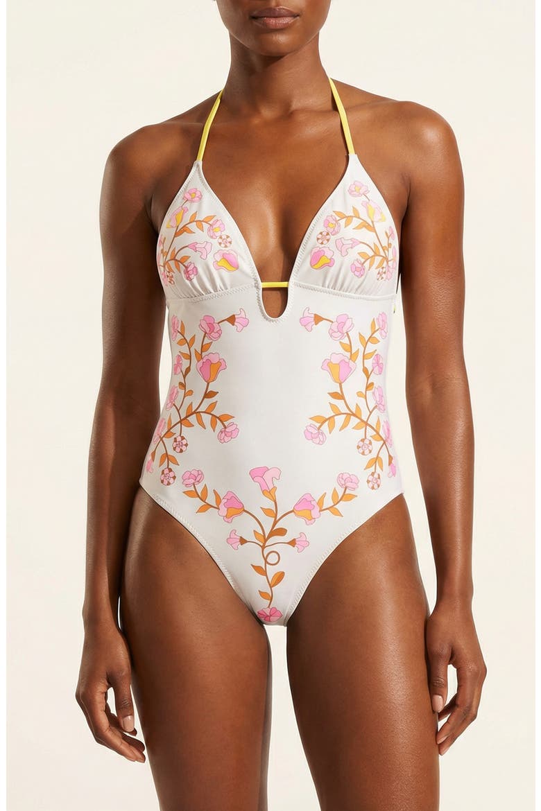 Yellow Bloom Reversible One Piece Swimsuit, Main, color, Yellow