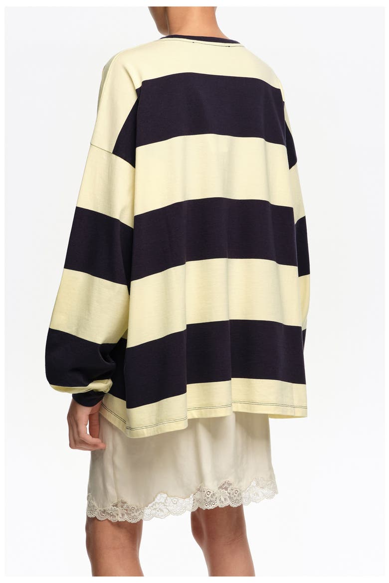 Loose-fit striped T-shirt., Alternate, color, NAVY