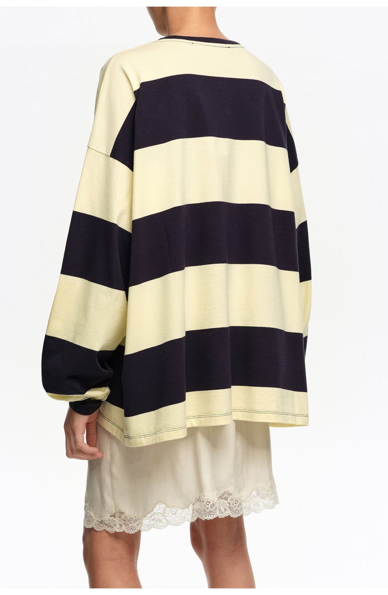 Bimba y Lola Loose-fit striped T-shirt., Alternate, color, Navy