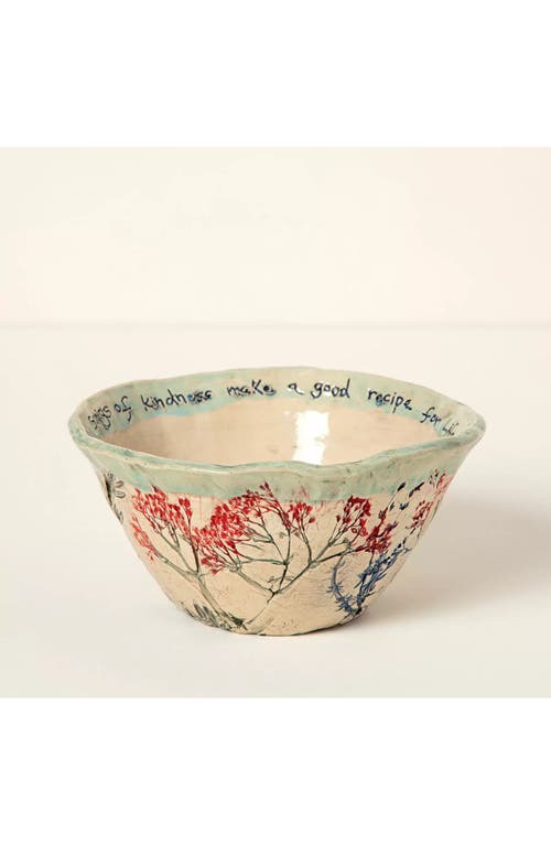 Nina J Design Studios Sprigs Of Kindness Bowl In Multi