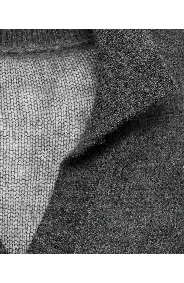 MANGO Semisheer Polo Sweater, Alternate, color, Grey