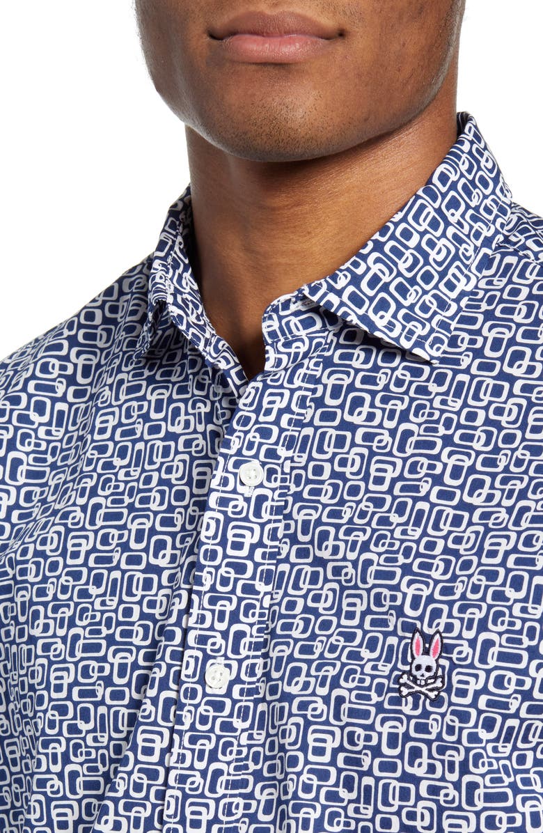 Psycho Bunny Short Sleeve Button-Up Shirt, Alternate, color,