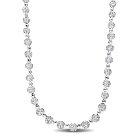 1/2 Ctw Diamond Tennis Necklace Sterling Silver