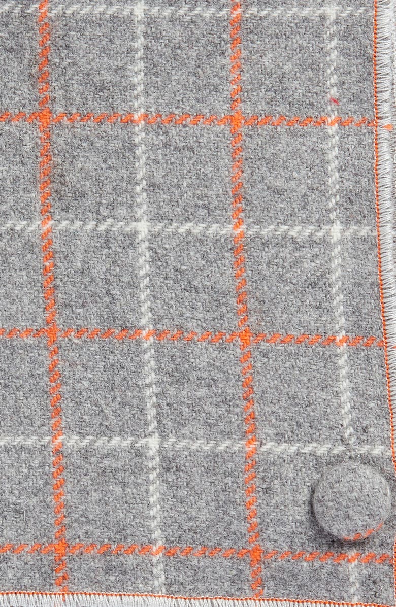 CLIFTON WILSON Plaid Wool Pocket Square, Alternate, color, 