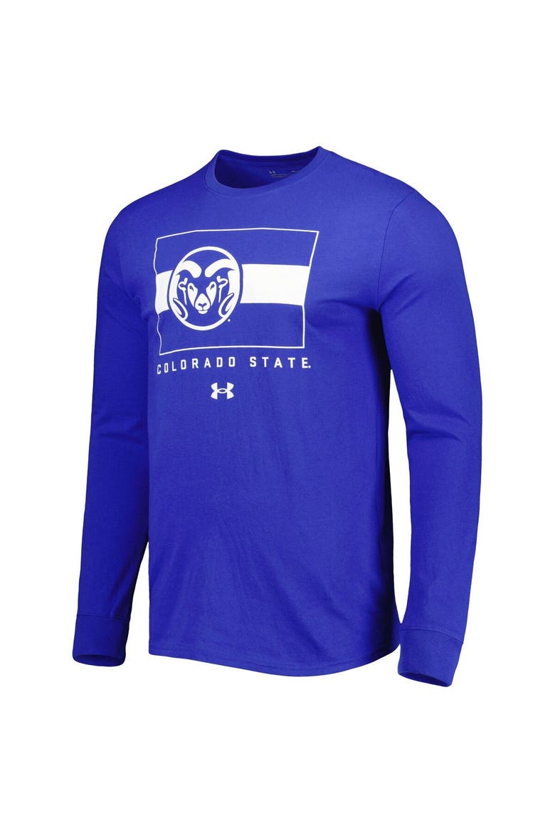 Men's Under Armour Royal Colorado State Rams Flag Sideline Performance Long Sleeve T-Shirt, Alternate, color, Royal