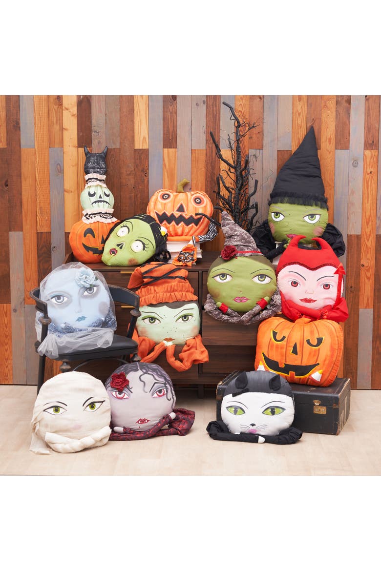 Hazel Zombinaland Halloween Decorative Figurine Pillow, Alternate, color, Orange