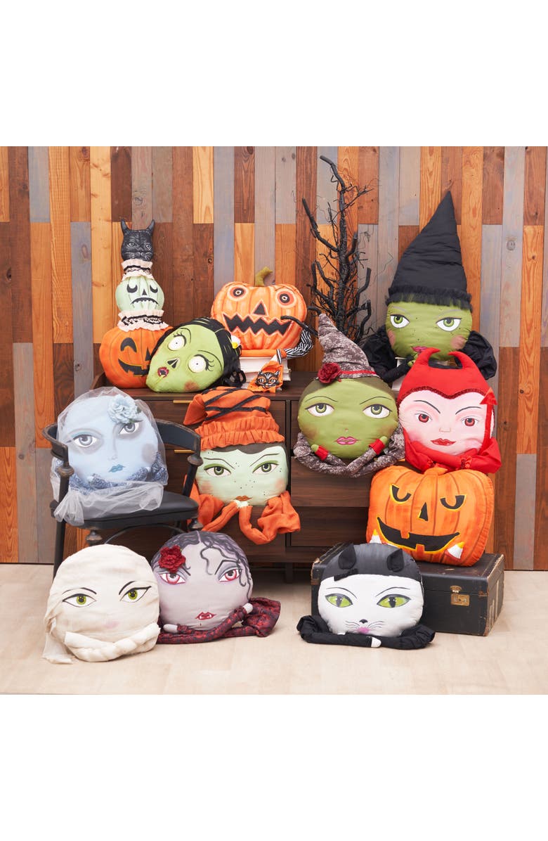 Gallerie II Hazel Zombinaland Halloween Decorative Soft Figurine Pillow, Alternate, color, Orange