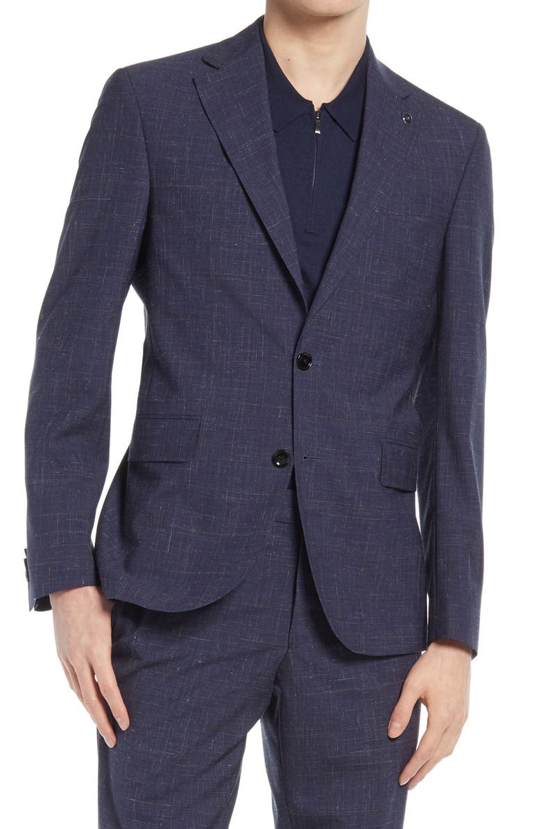 Ted Baker London Ralph Extra Slim Fit Solid Wool & Linen Suit, Alternate, color, 