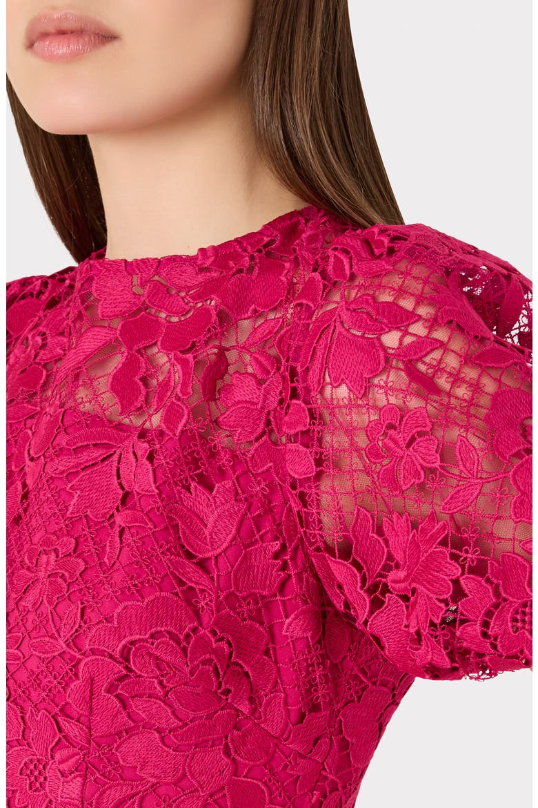 Yasmin Rose Mosaic Lace Dress, Alternate, color, RASPBERRY