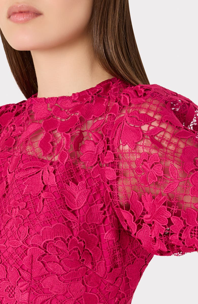 Milly Yasmin Rose Mosaic Lace Dress, Alternate, color, Raspberry
