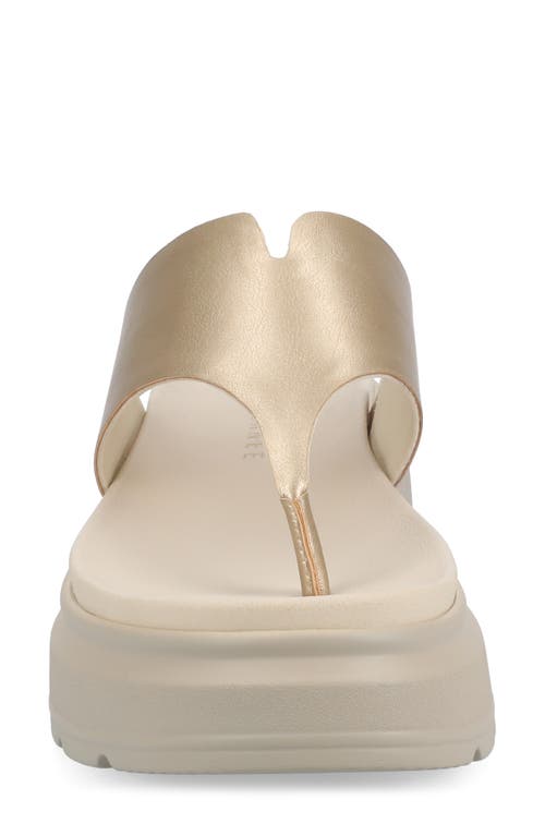 Journee Collection Carah Platform Wedge Sandal In Champagne
