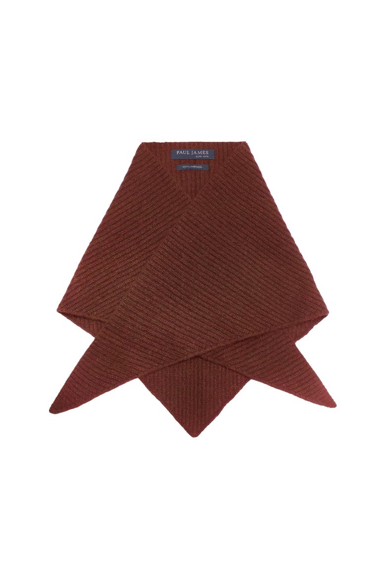 Lambswool Ribbed Triangle Scarf, Alternate, color, Sienna