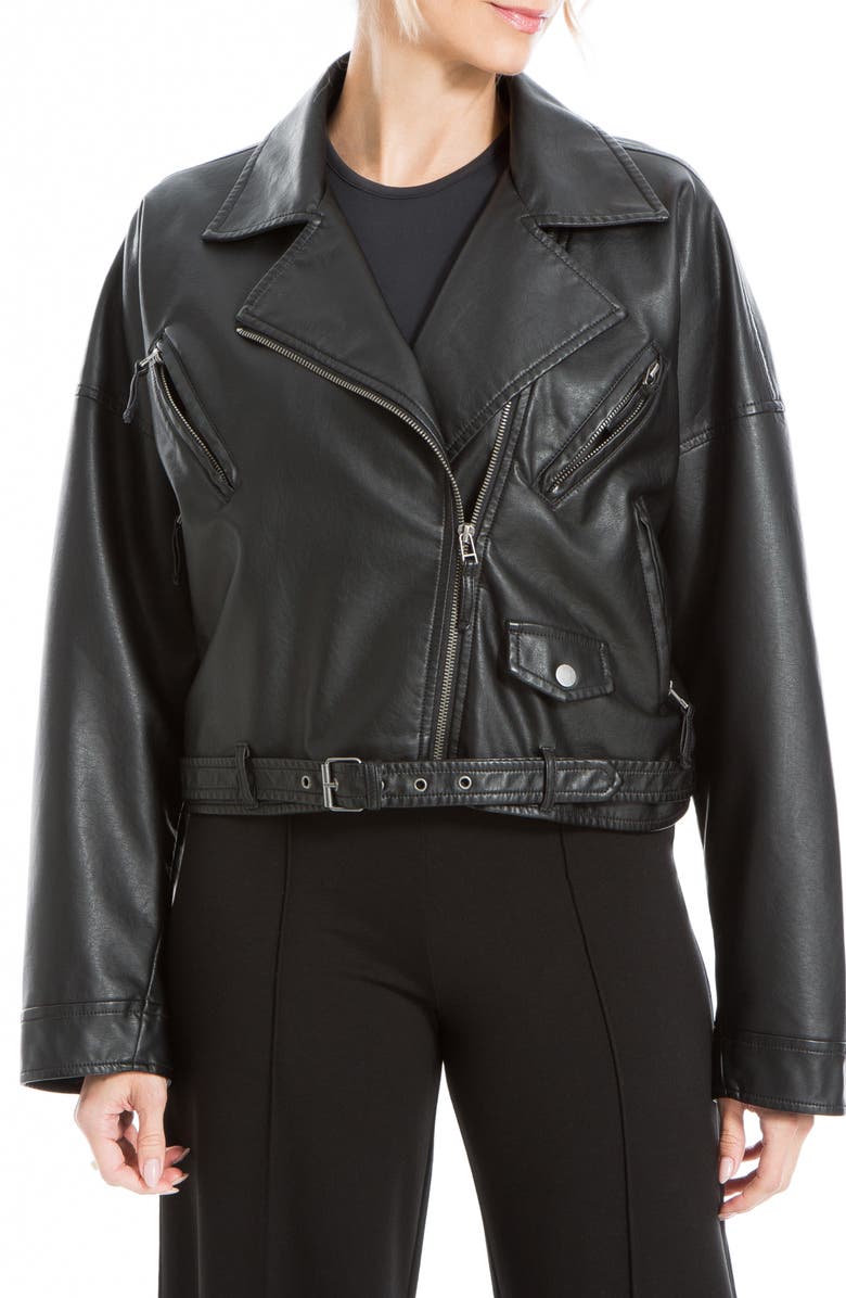 MAX STUDIO Faux Leather Biker Jacket, Alternate, color, 