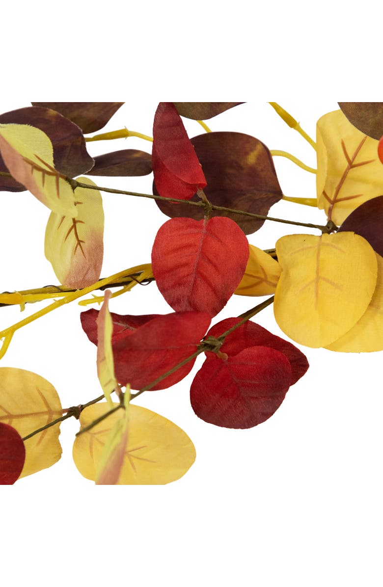 Northlight Berries and Eucalyptus Leaves Artificial Fall Harvest Garland - 5' x 8", Alternate, color, Red