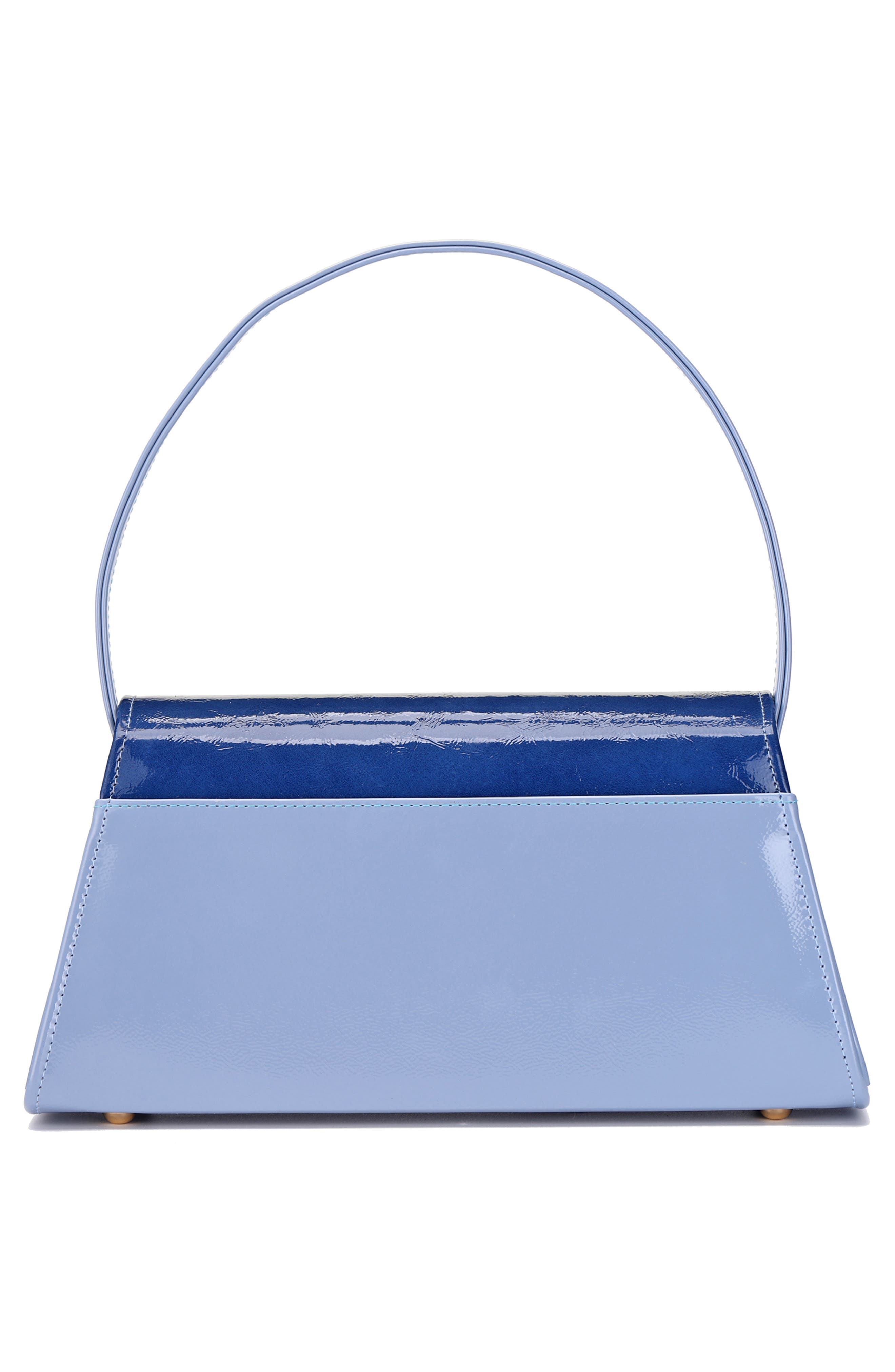 NINETY UNION Patent Faux Leather Handbag, Alternate, color, Blue Multi