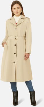 Yumi Collared Neck Belted Trench Coat