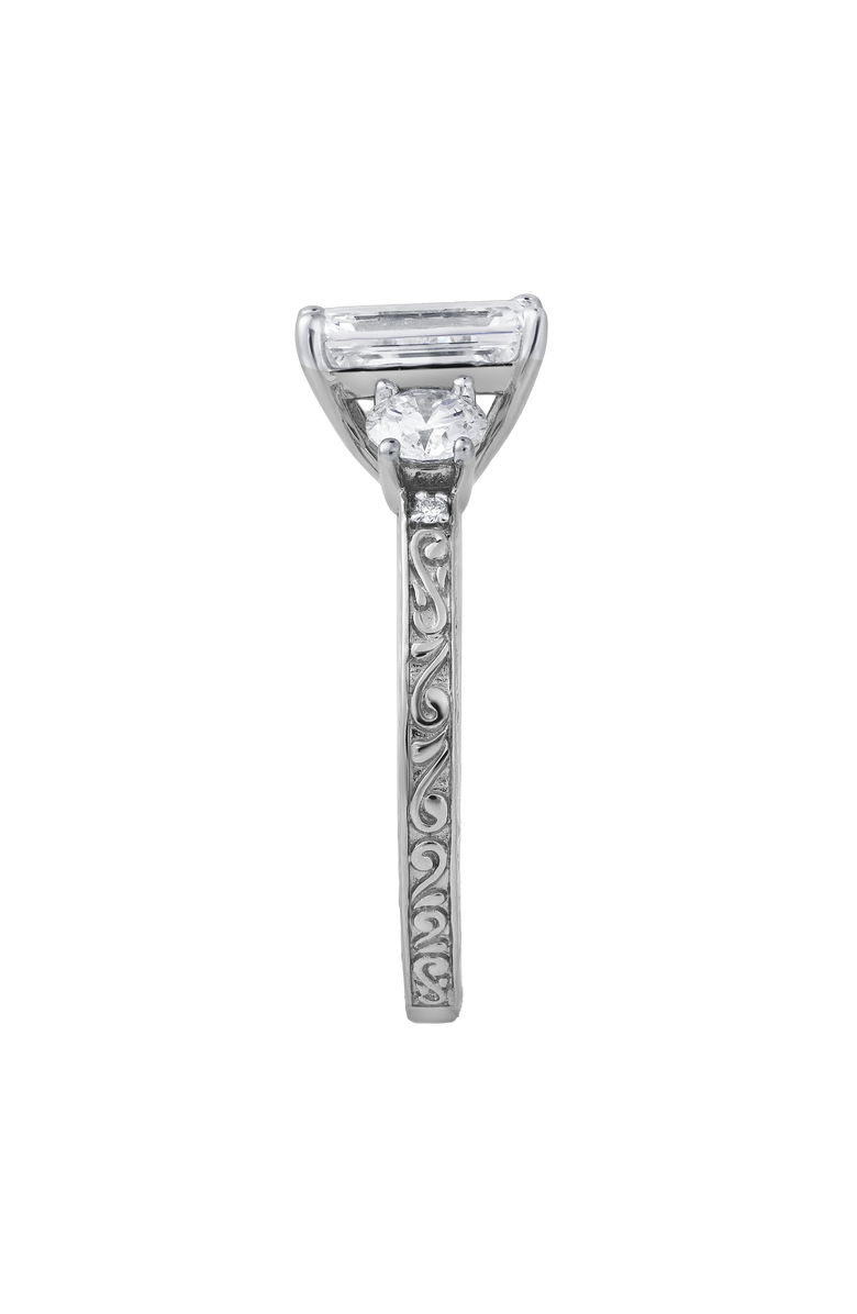 LuvMyJewelry Novelle 14K Gold 2.65 Ct Emerald Cut Lab Grown Diamond Engagement Ring, Alternate, color, 14K White Gold