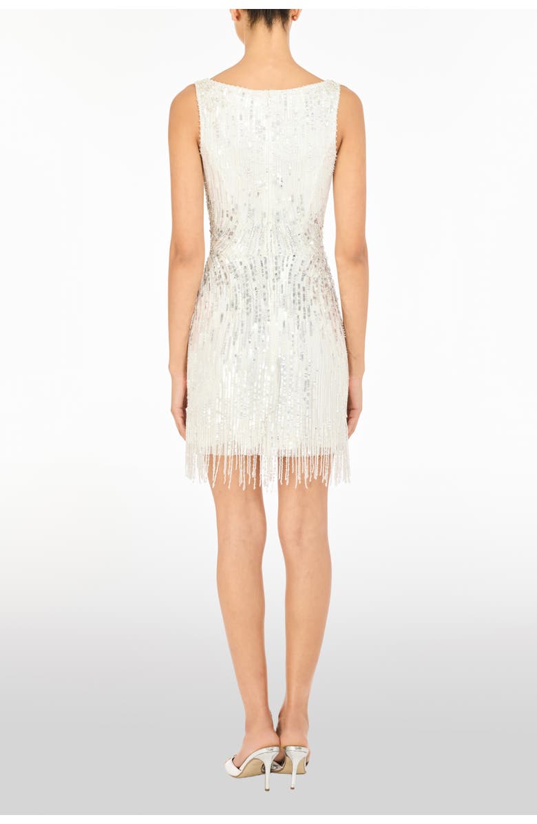 Jenny Packham Noella Sequined Embellished Fringed Mini Dress, Alternate, color, Ivory